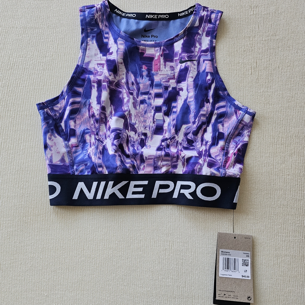 Nike Pro Purple and Pink Crop Top